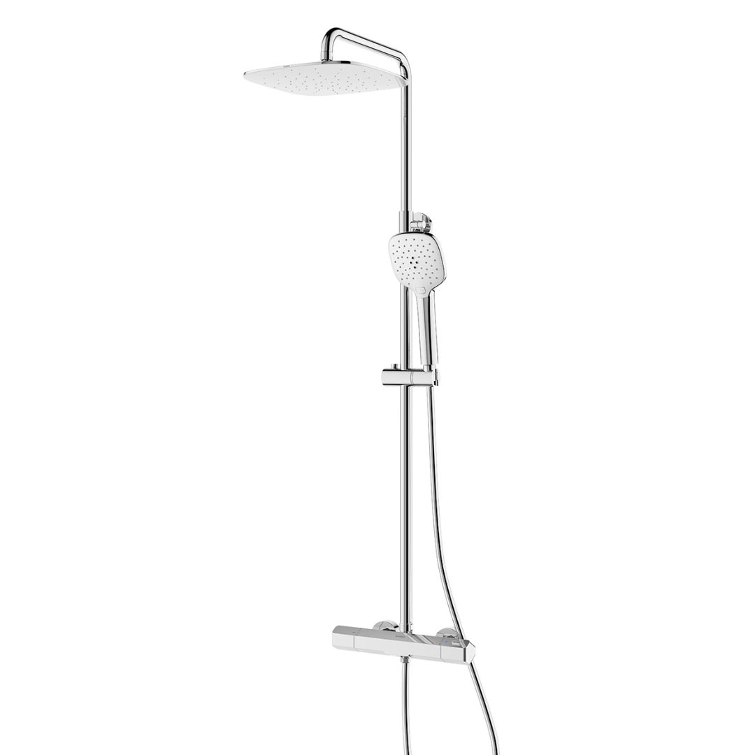 Rain shower set Kay 25 CM with thermostatic tap - Chrome